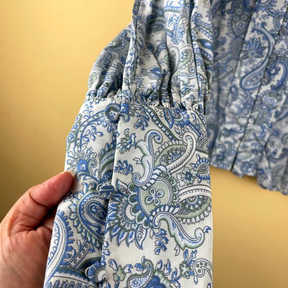 Ann Taylor Boho Paisley Button-down Blouse M - Picture 4 of 10